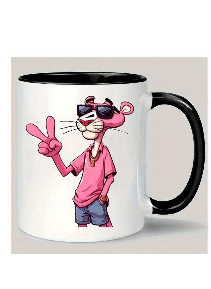 RYN Cool Cartoon Pink Panther Ceramic Mug - Reusable, Hand Wash Only, Multipurpose Coffee Cup for Men and Women - Ideal Gift Item - Image 4