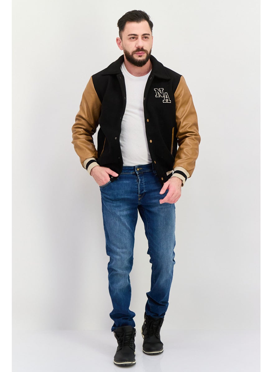 Night Addict Men Embroidered Logo Soft Shell Jacket, Black  - Image 4