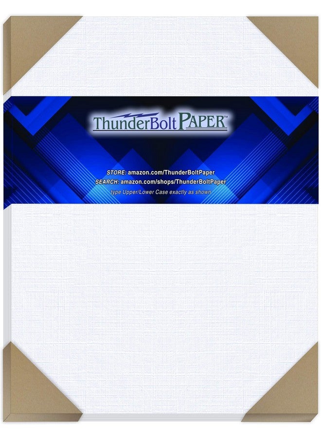 ThunderBolt Paper 75 Bright White Linen 80 Cover Paper Sheets 8.5" X 11" (8.5X11 Inches) Standard Letterflyer Size 80 Lb/Pound Card Weight Fine Linen Textured Finish Cardstock - Image 1