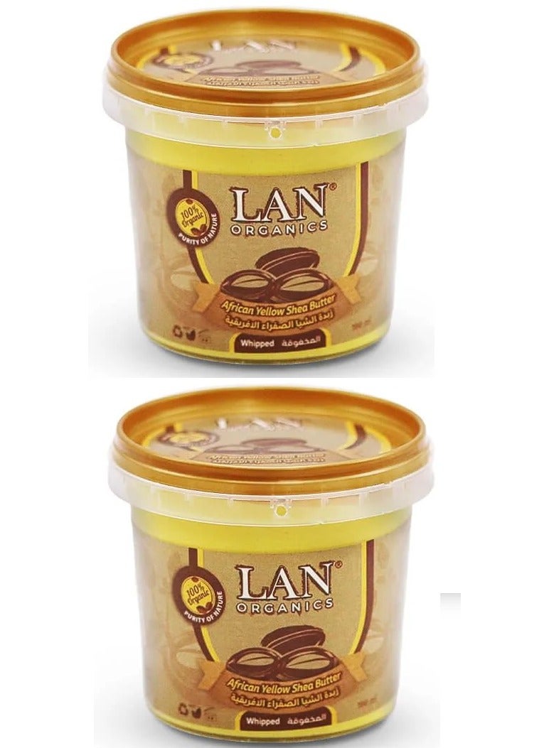 قطعتين من زبدة الشيا الصفراء الأفريقية 100x2 مل