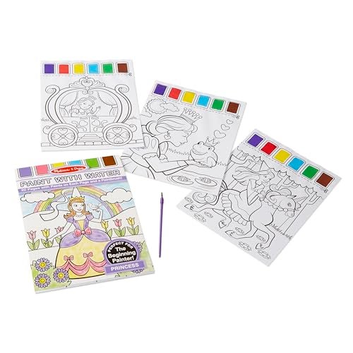 Melissa & Doug Paint with Water - Princess, 20 Perforated Pages with Spillproof Palettes - Image 4