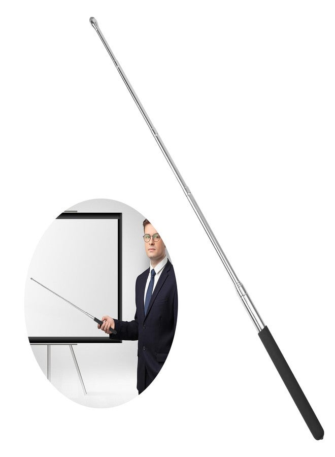 lyforx 2 Pack Retractable Teacher Pointer 𝟑𝟗.𝟓'', Pointer Stick with 𝗦𝘁𝘆𝗹𝘂𝘀 Smooth Sensitive Tablet Pen Stylus Pen, Teacher Coach Presenter Pointer - Image 1
