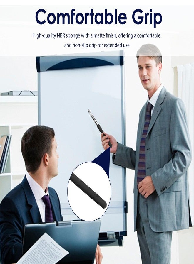lyforx 2 Pack Retractable Teacher Pointer 𝟑𝟗.𝟓'', Pointer Stick with 𝗦𝘁𝘆𝗹𝘂𝘀 Smooth Sensitive Tablet Pen Stylus Pen, Teacher Coach Presenter Pointer - Image 4