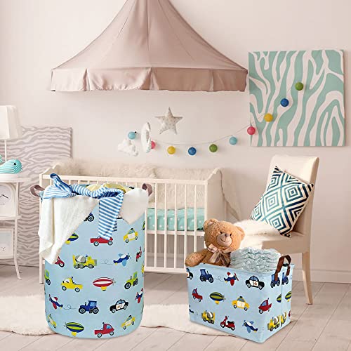 HKEC Kids Laundry Basket,Boys Toy Storage Bin,Baby Dirty Clothes Hamper,Nursery Hamper for Bedroom,Gift Baskets(Car) - Image 5