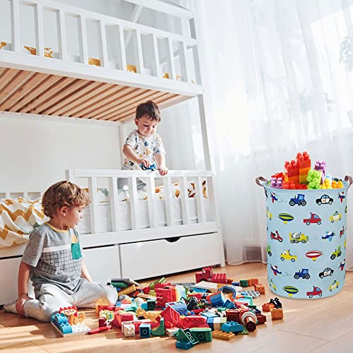 HKEC Kids Laundry Basket,Boys Toy Storage Bin,Baby Dirty Clothes Hamper,Nursery Hamper for Bedroom,Gift Baskets(Car) - Image 2