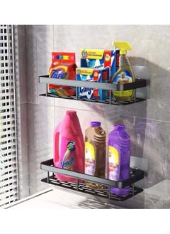 OKASA Non-perforated Bathroom Wall Shelf Tripod Bathroom Shelf Storage Rack Brushed Bathroom Accessories Adjustable Bathroom Accessories Set (Color : Black)  - Image 5