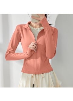Womens Yoga Suit 2025 Spring New Style Pilates Training Sports Quick Dry Jacket Running Fitness Top All-Weather Training Outerw Honey pomelo powder