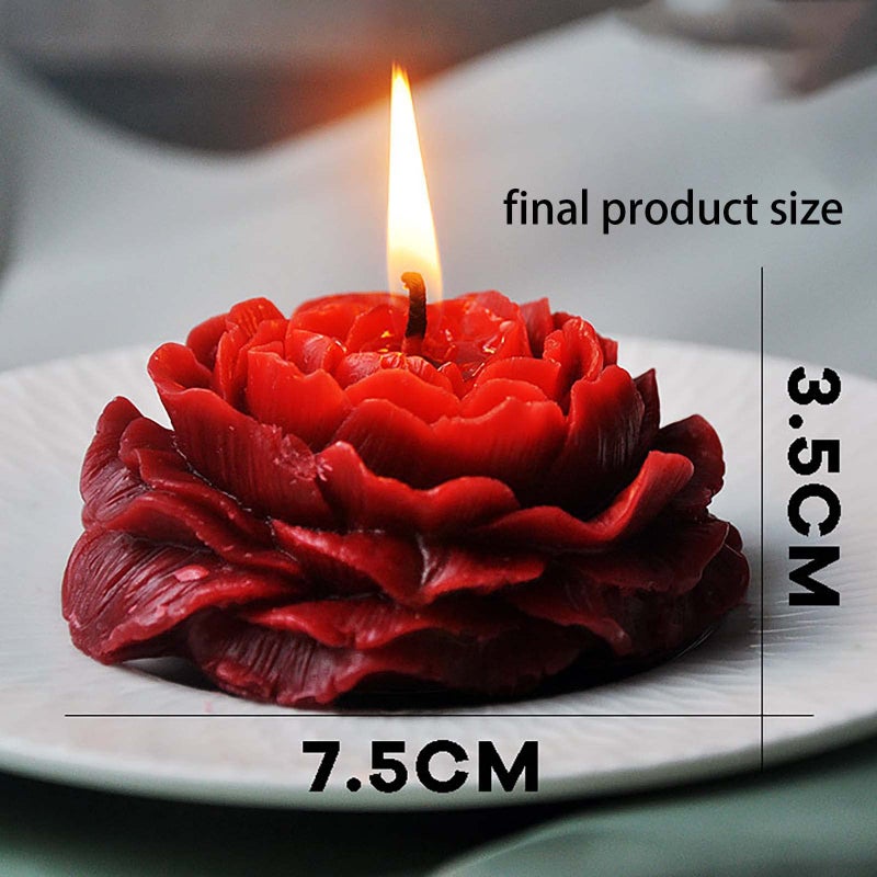 EVERELAM Peony Rose 3D Flower Resin Cake Mold - Silicone Molds for Clay Candle Making - Image 4