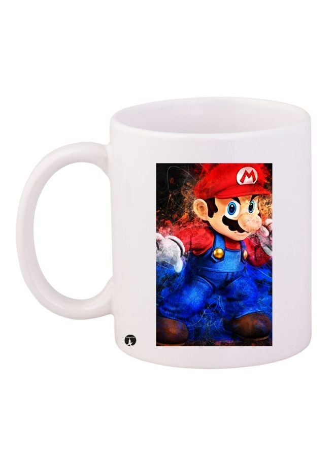RYN Super Mario Printed Coffee Mug White/Blue/Red 11ounce