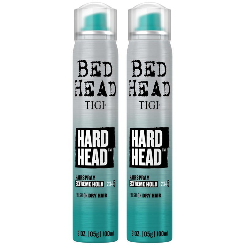 TIGI Bed Head Hard Head Hairspray TravelSize 2Pack Extreme Hold Hairspray Hair Styling Products Dries Instantly Adds Shine Vibrant Apple Scent 3 Oz Ea - Image 3