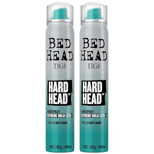 TIGI Bed Head Hard Head Hairspray TravelSize 2Pack Extreme Hold Hairspray Hair Styling Products Dries Instantly Adds Shine Vibrant Apple Scent 3 Oz Ea - Image 1