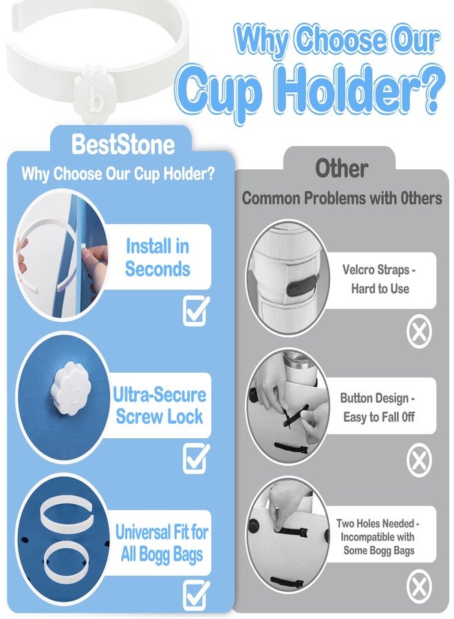 BestStone Cup Holder for Bogg Bag – Compatible with Stanley 30oz/40oz Tumblers, Adjustable Bogg Bag Accessories Insert, Drink Holder Compatible with Simply Southern & Simply Modern Tote Bags(Hot Pink) - Image 3