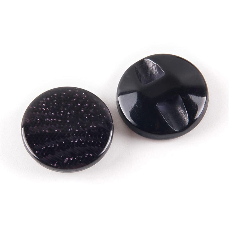 vingol 10 Pcs Round Resin Buttons Striped Buttons for Overcoat Sewing Accessories (Black, 21mm) - Image 1