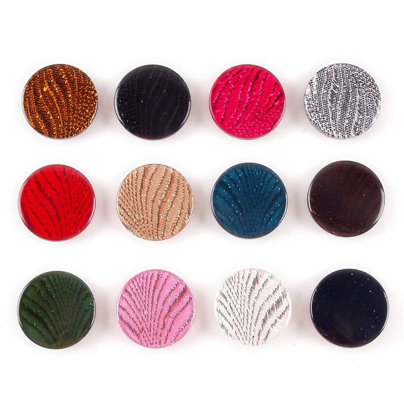 vingol 10 Pcs Round Resin Buttons Striped Buttons for Overcoat Sewing Accessories (Black, 21mm) - Image 2