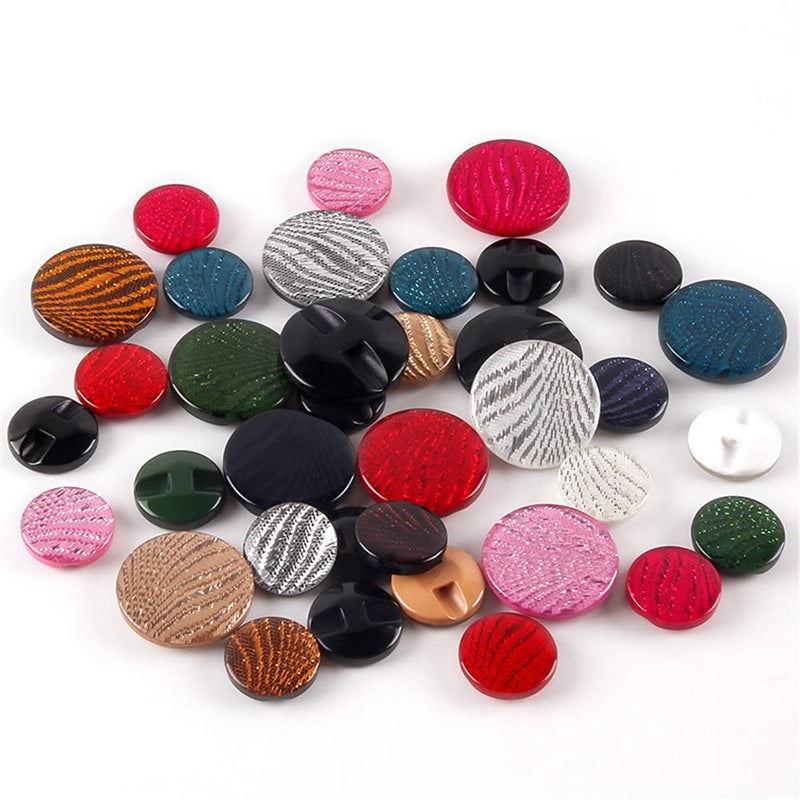 vingol 10 Pcs Round Resin Buttons Striped Buttons for Overcoat Sewing Accessories (Black, 21mm) - Image 3