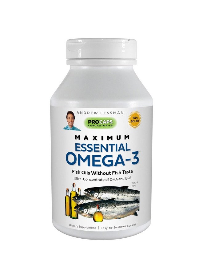 Andrew Lessman Maximum Essential Omega 3 Mint 30 Softgels Ultra Pure High Potency Omega 3 Oils. High Dha No Stomach Upset No Contaminants No Mercury. Small Easy To Swallow Softgels  - Image 2