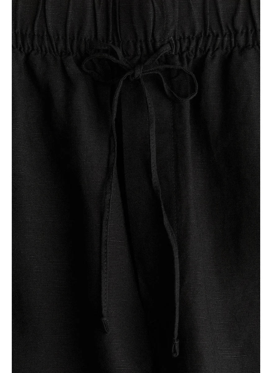 H&M Linen-Blend Drawstring Trousers