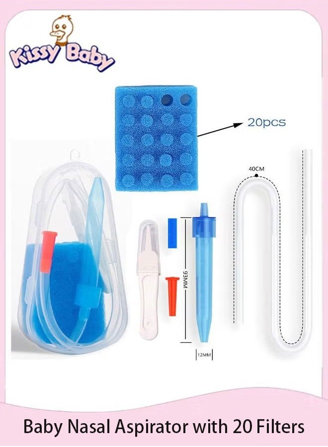 Kissy Baby Baby Nasal Aspirator with 20 Filters，Nasal Suction for Babies with Travel Case and Tweezers，Nasal Aspirator to Help Baby Breathe Easy - Image 1