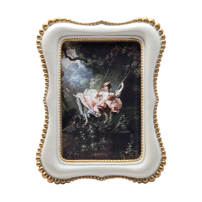 YULINK 4x6 Vintage Picture Frame, Antique White Ornate Photo Frame, for Tabletop and Wall Display, Decorative Retro Home Decor, Old Fashioned Photo Gallery Art - Image 1