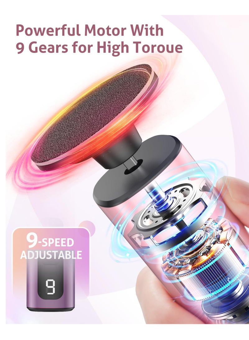 جهاز كهربائي 2 في 1 لإزالة مسامير القدم، 9 سرعات قابلة للتعديل، مقشر للقدمين، أدوات باديكير قابلة لإعادة الشحن عبر USB للقدمين، مكشطة للجلد الميت الجاف ومطحنة للقدمين للنساء - Image 4