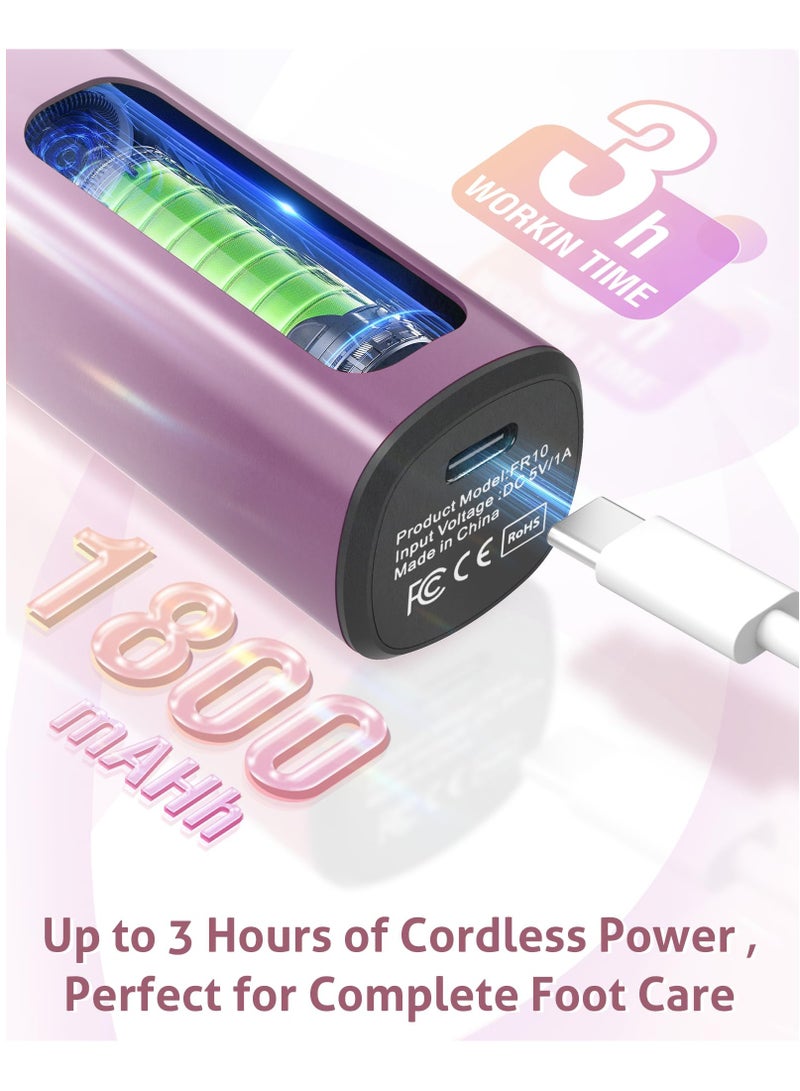 جهاز كهربائي 2 في 1 لإزالة مسامير القدم، 9 سرعات قابلة للتعديل، مقشر للقدمين، أدوات باديكير قابلة لإعادة الشحن عبر USB للقدمين، مكشطة للجلد الميت الجاف ومطحنة للقدمين للنساء - Image 5
