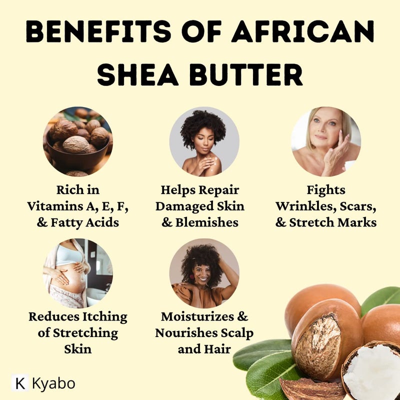 Kyabo New Pure African White Ivory Shea Butter 5Lbs Premium 100% Natural Virgin RAW Organic Grade A Unrefined Ghana Skin Beauty Care Face Body Hair Scalp Non GMO Natural Karite Organics - Image 2