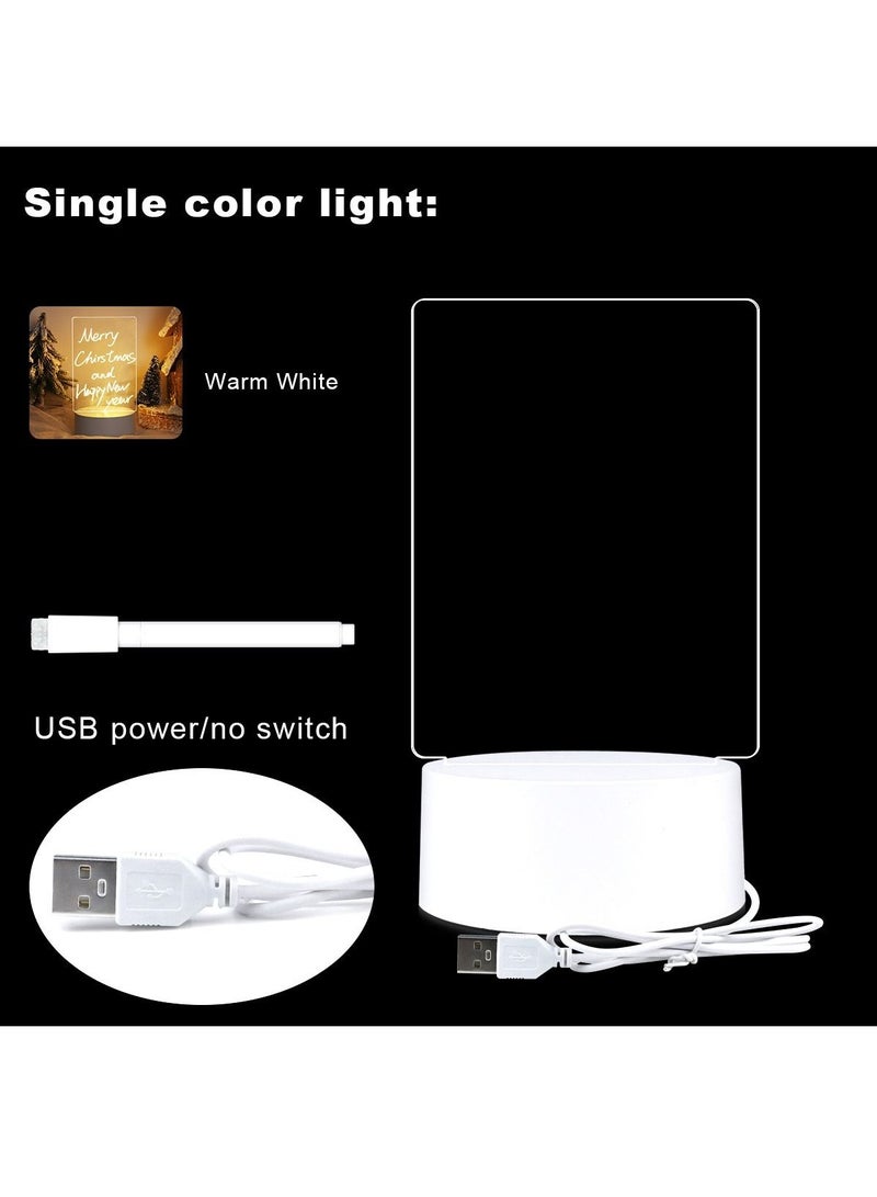 LED Multi-function Night Light Acrylic Note Board Free Erasable Pen Desktop Message Board - Image 3