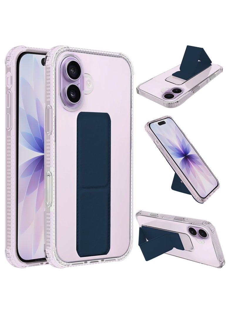 CATANES 2 Packs Finger Grip Clear Case Cover for iPhone 17- Kickstand Car Magnetic Holder Multi-function Protective Two-in-one Case with Privacy Screen Protector - Dark Blue - Image 2