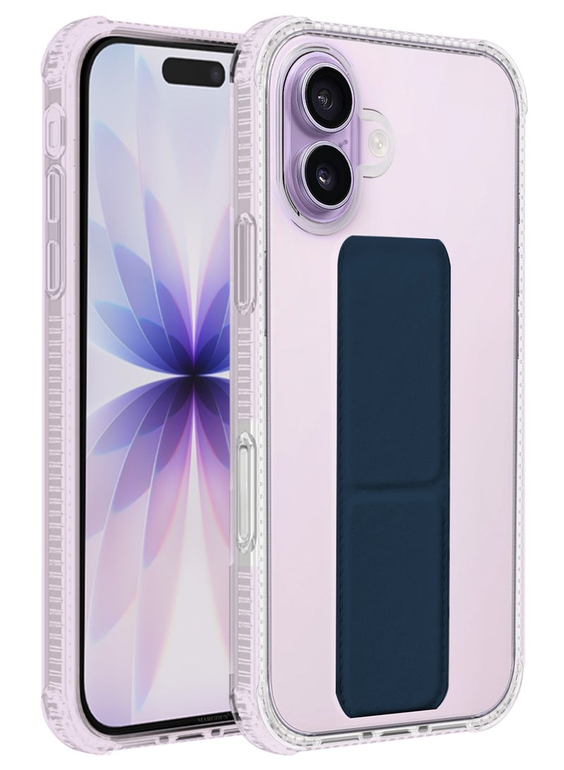CATANES 2 Packs Finger Grip Clear Case Cover for iPhone 17- Kickstand Car Magnetic Holder Multi-function Protective Two-in-one Case with Privacy Screen Protector - Dark Blue - Image 3
