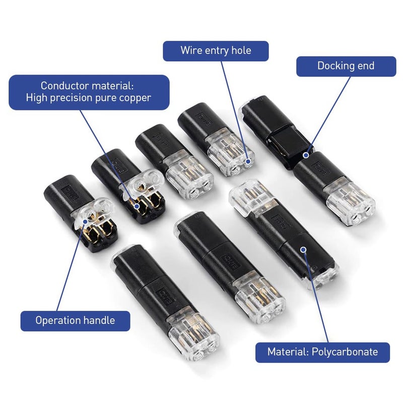 Serplex ® 24 قطعة موصلات أسلاك موصلات أسلاك معزولة موصلات كابلات لا حاجة لتجريد الأسلاك موصلات كابلات 2 دبوس عالمية 18-24AWG لمصابيح الإضاءة والأجهزة - Image 3