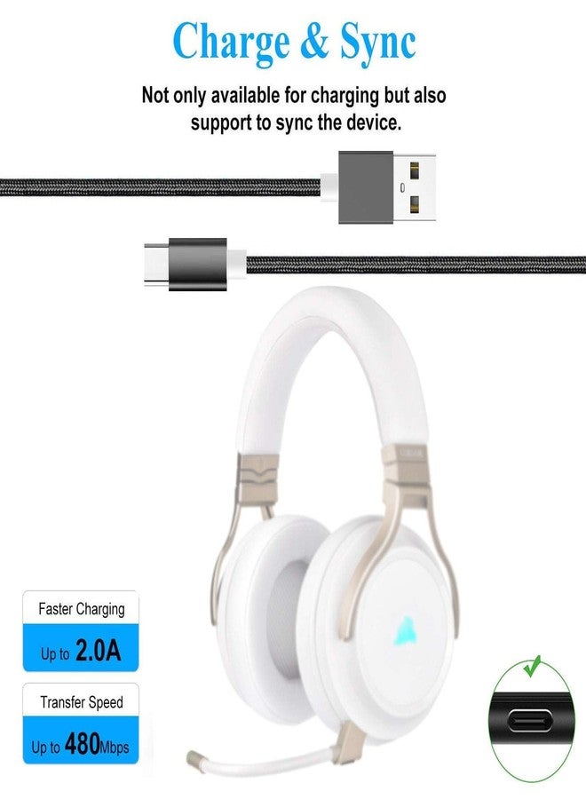 Akingdleo Replacement USB Charging Cable for Corsair Virtuoso RGB SE High-Fidelity Gaming Headset/Corsair HS80 RGB/Corsair Virtuoso RGB High-Fidelity Gaming Headset - Image 3