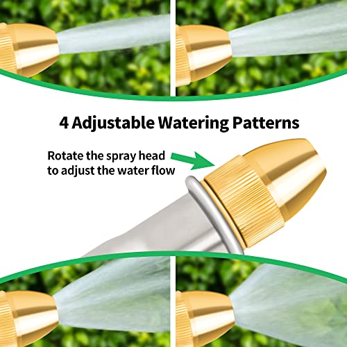 AUTOMAN Garden Hose Nozzle Sprayer - High Pressure 100% Metal Water Spray Nozzle With 4 Patterns - Heavy Duty for Watering Plants, Lawns, Washing Cars & Pets - Image 3