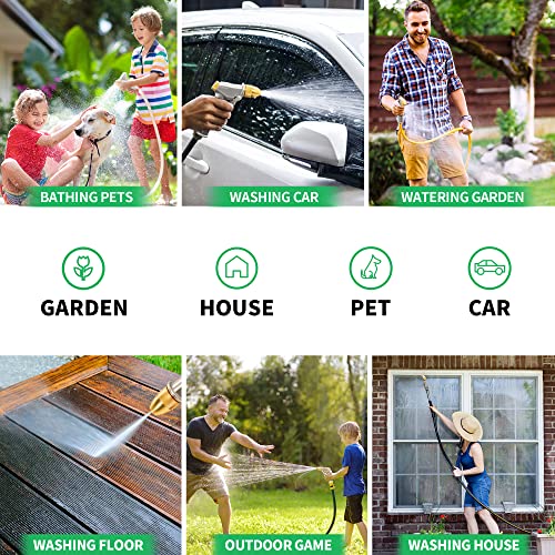 AUTOMAN Garden Hose Nozzle Sprayer - High Pressure 100% Metal Water Spray Nozzle With 4 Patterns - Heavy Duty for Watering Plants, Lawns, Washing Cars & Pets - Image 5
