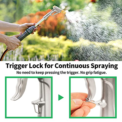 AUTOMAN Garden Hose Nozzle Sprayer - High Pressure 100% Metal Water Spray Nozzle With 4 Patterns - Heavy Duty for Watering Plants, Lawns, Washing Cars & Pets - Image 4