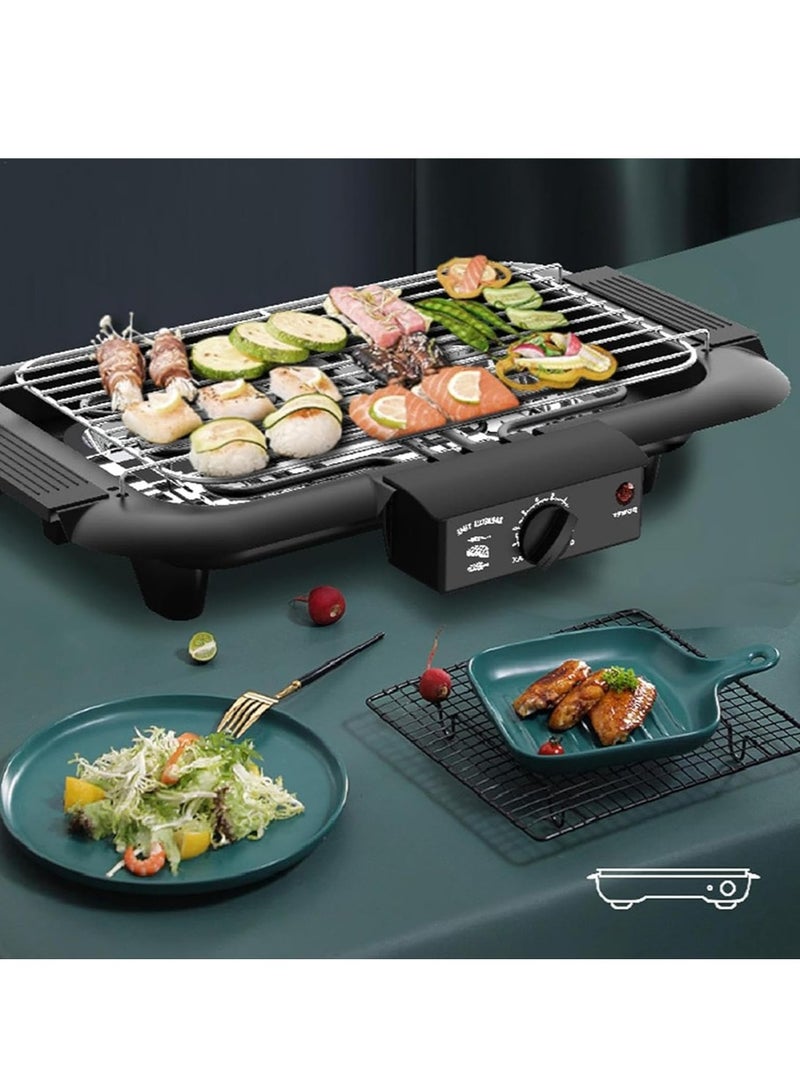 ليون هوم شواية كهربائية مزدوجة التسخين من الفولاذ المقاوم للصدأ 304 عالية الطاقة بقوة 2000 وات، شواية منزلية، صينية خبز غير لاصقة سهلة التنظيف، تسخين سريع وتصميم مضاد للحروق، مناسبة للتجمعات العائلية/التخييم في الهواء الطلق، - Image 1