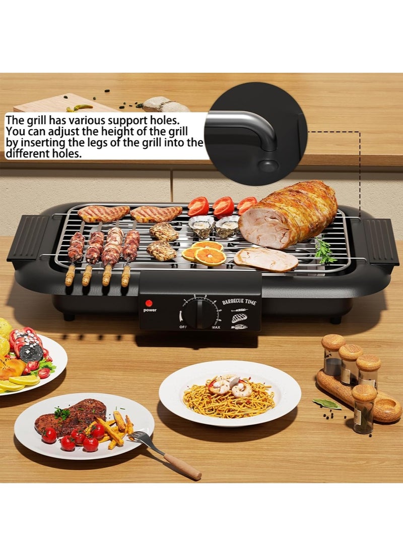 ليون هوم شواية كهربائية مزدوجة التسخين من الفولاذ المقاوم للصدأ 304 عالية الطاقة بقوة 2000 وات، شواية منزلية، صينية خبز غير لاصقة سهلة التنظيف، تسخين سريع وتصميم مضاد للحروق، مناسبة للتجمعات العائلية/التخييم في الهواء الطلق، - Image 5