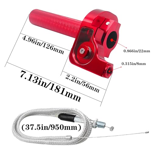 VUOZIP Throttle Grip Motorcycle 22mm CNC Aluminum Quick Twister with Throttle Cable CRF50 70 110 IRBIS 125 250 Dirt Bike Motorcycle Accessorie (Red) - Image 5