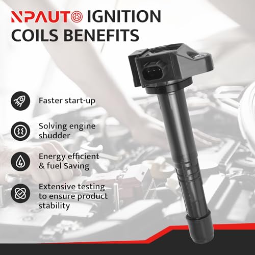 NPAUTO استبدال حزمة ملف الإشعال لسيارات L4 2.4L 2.4 2013 2014 2015 2016 2017 هوندا أكورد EX LX سبورت، 2016-2020 أكورا ILX TLX، 2015-2019 هوندا CR-V CRV، UF712 C1832 30520-5A2-A01، مجموعة من 4 - Image 2