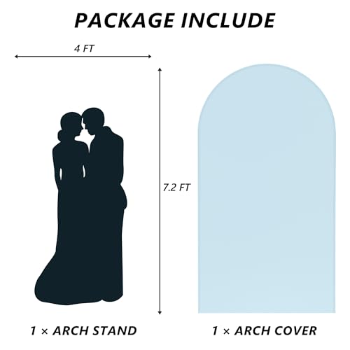 Neatsure Arch Backdrop Stand and Cover Set, 7.2FT Metal Photo Balloon Arch Backdrop Stand for Wedding Birthday Party Baby Shower Ceremony Graduation Decoration, Dusty Blue - Image 2