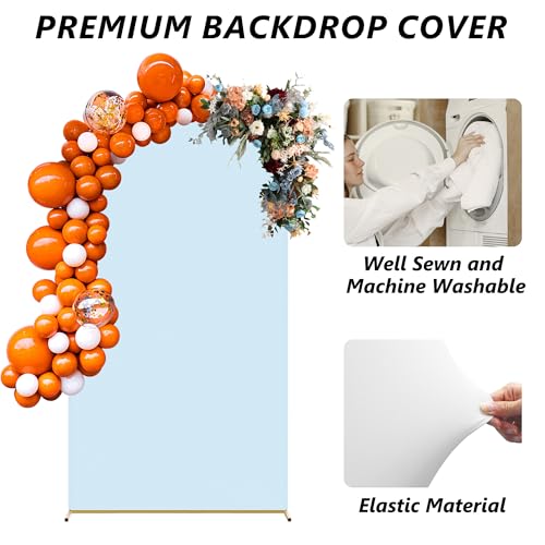 Neatsure Arch Backdrop Stand and Cover Set, 7.2FT Metal Photo Balloon Arch Backdrop Stand for Wedding Birthday Party Baby Shower Ceremony Graduation Decoration, Dusty Blue - Image 3