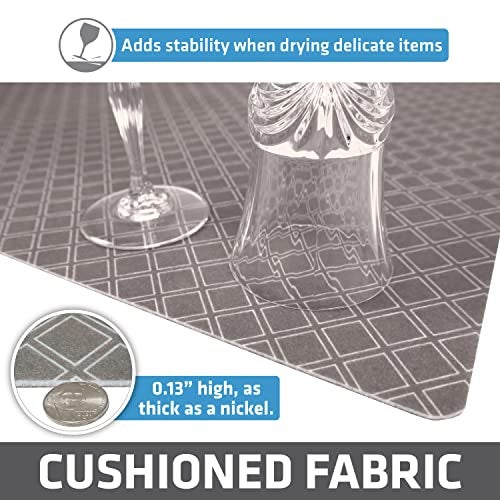 drymate بطانة رفوف وأدراج فاخرة من درايميت، قماش سميك مبطن، غير لاصق، ماص، مقاوم للماء، مقاوم للانزلاق، بطانات لخزائن المطبخ، الخزائن (صنع في الولايات المتحدة)(12”x59”)(عبوة 2)(رمادي فاتح) - Image 5