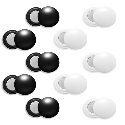 XIHIRCD 10 Pairs Magnetic Race Bib Clips Marathon Race Number Holder Running Bib Buckles Fixing System Magnets Racing Bib Fixing Clips Running Gear for Field Triathlon Run Cycling White Black - Image 1