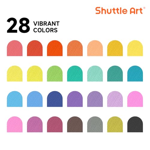 Shuttle Art 28 Colors Fabric Markers, Permanent Markers for T-Shirts Clothes Sneakers Jeans with 11 Stencils 1 Sheet, Shirt Pens for Adult DIY Painting Writing - Image 2