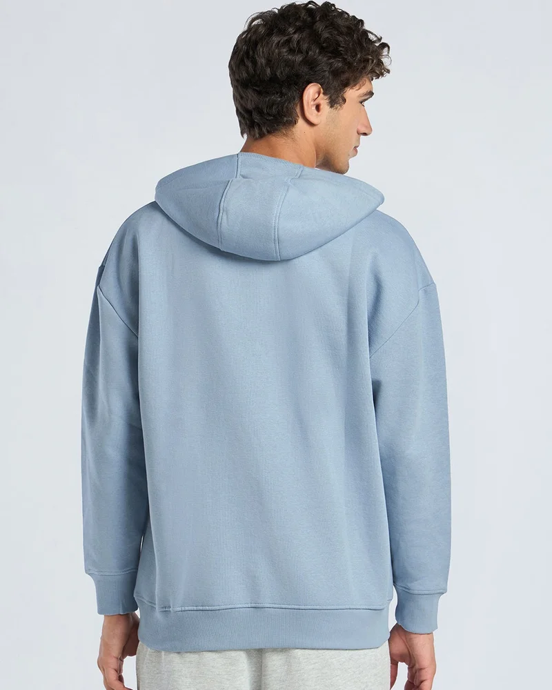 Bewakoof  Men's Blue Oversized Hoodies for Men | Best Price UAE