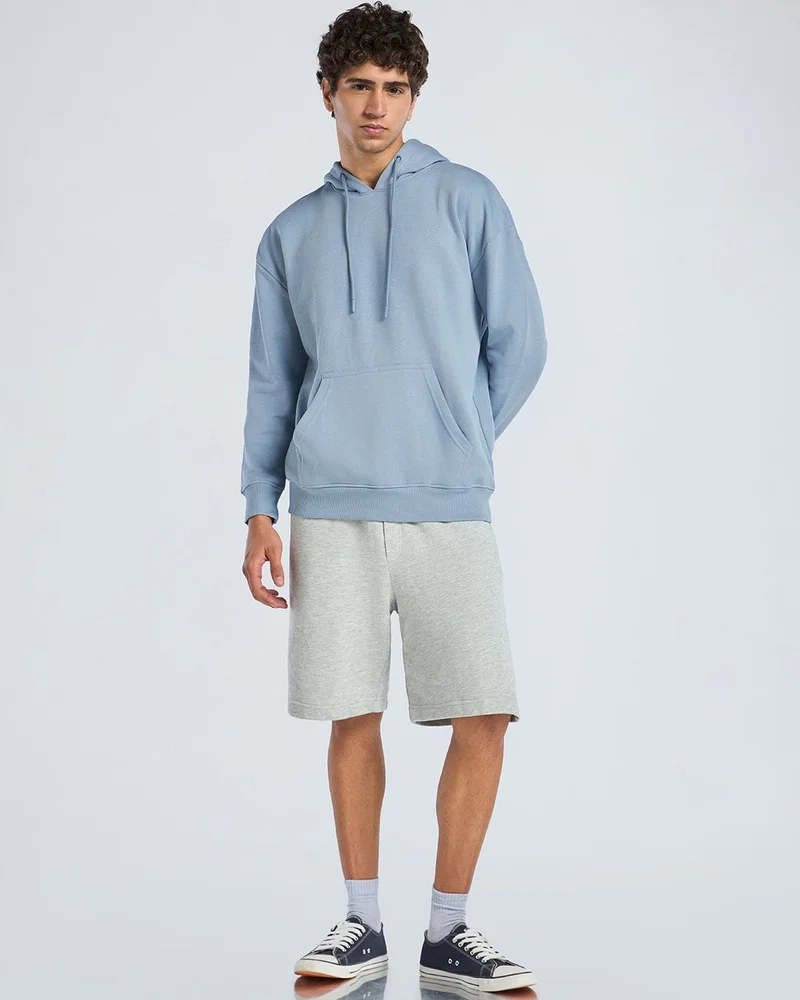 Bewakoof  Men's Blue Oversized Hoodies for Men | Best Price UAE