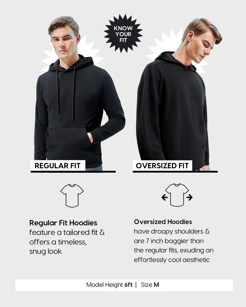 Bewakoof  Men's Blue Oversized Hoodies for Men | Best Price UAE