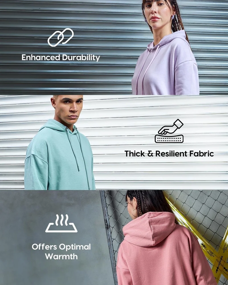 Bewakoof  Men's Blue Oversized Hoodies for Men | Best Price UAE