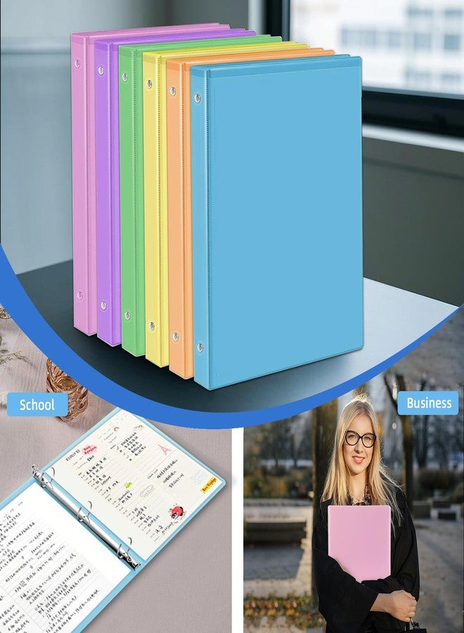 LIMANLIRY 3 Ring Binders,1 Inch Round Rings, with Clear View Covers, Assorted Colors,6 Pack - Image 5