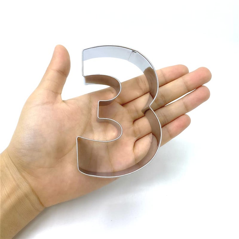 LILIAO LILIAO Number 3 Cookie Fondant Biscuit Cutter for Birthday/Anniversary/Special Day - 2.4 x 3.6 inches - Stainless Steel - Image 3