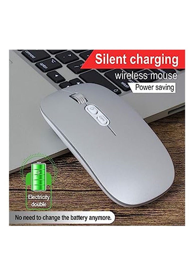 Generic - M103 Rechargeable Wireless Mouse 2.4G Wireless Mouse Ultra-thin Mute Mouse 3 Adjustable DPI Built-in 500mAh Battery Sliver - Image 1